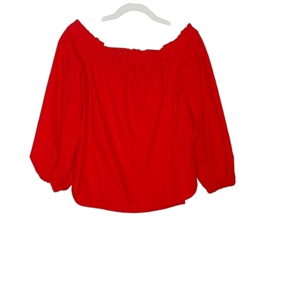 J. Crew orange off the shoulder blouse. Size 4 - Picture 1 of 4